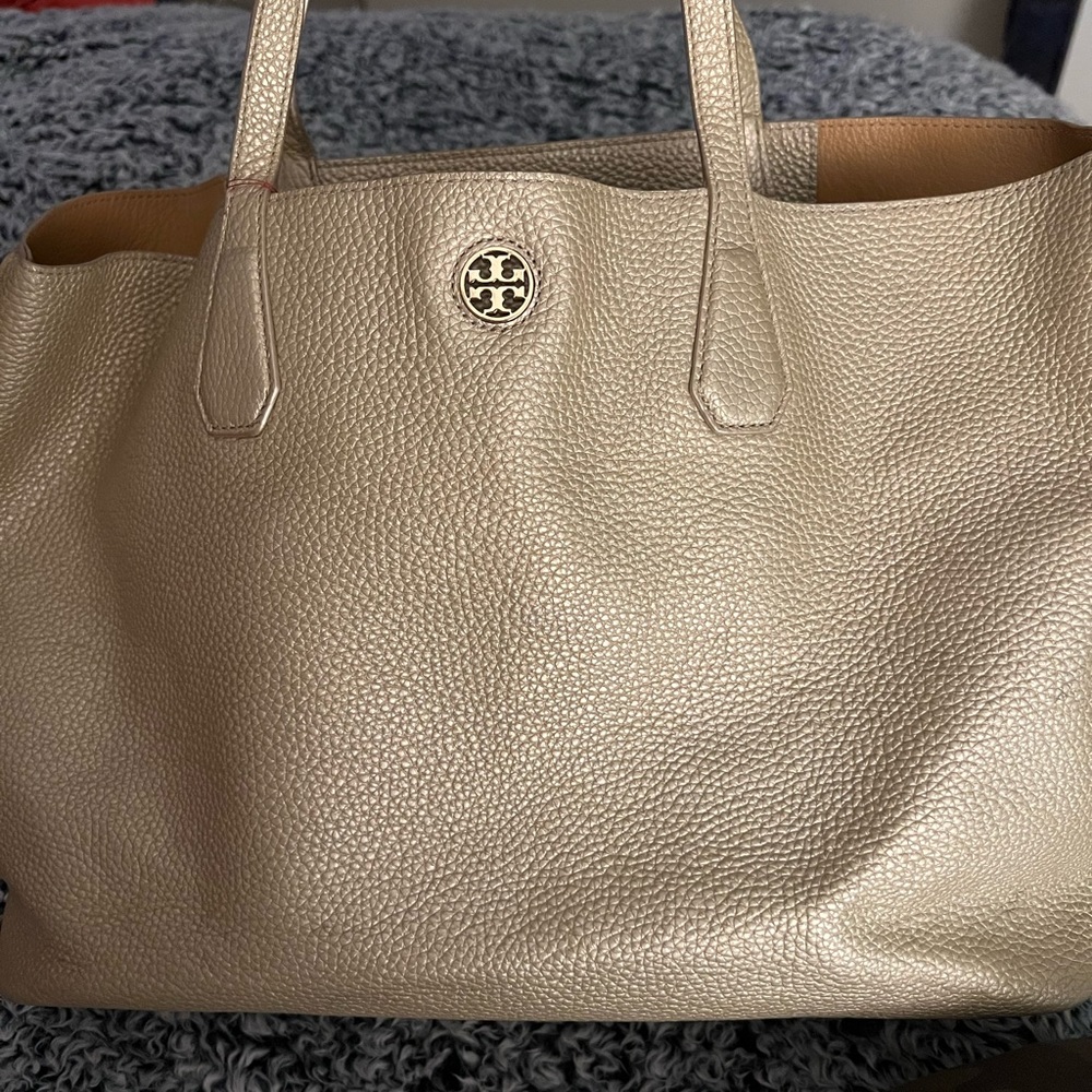Tory Burch Gold Tote Bag